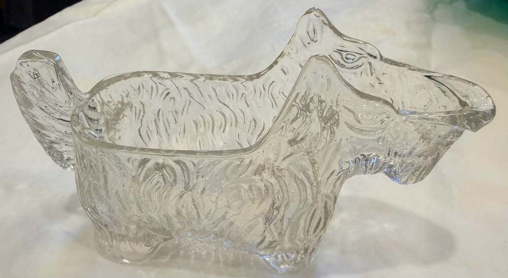Vintage LE Smith Company 1930s Scottish (scottie) Terrier Pressed Glass Creamer